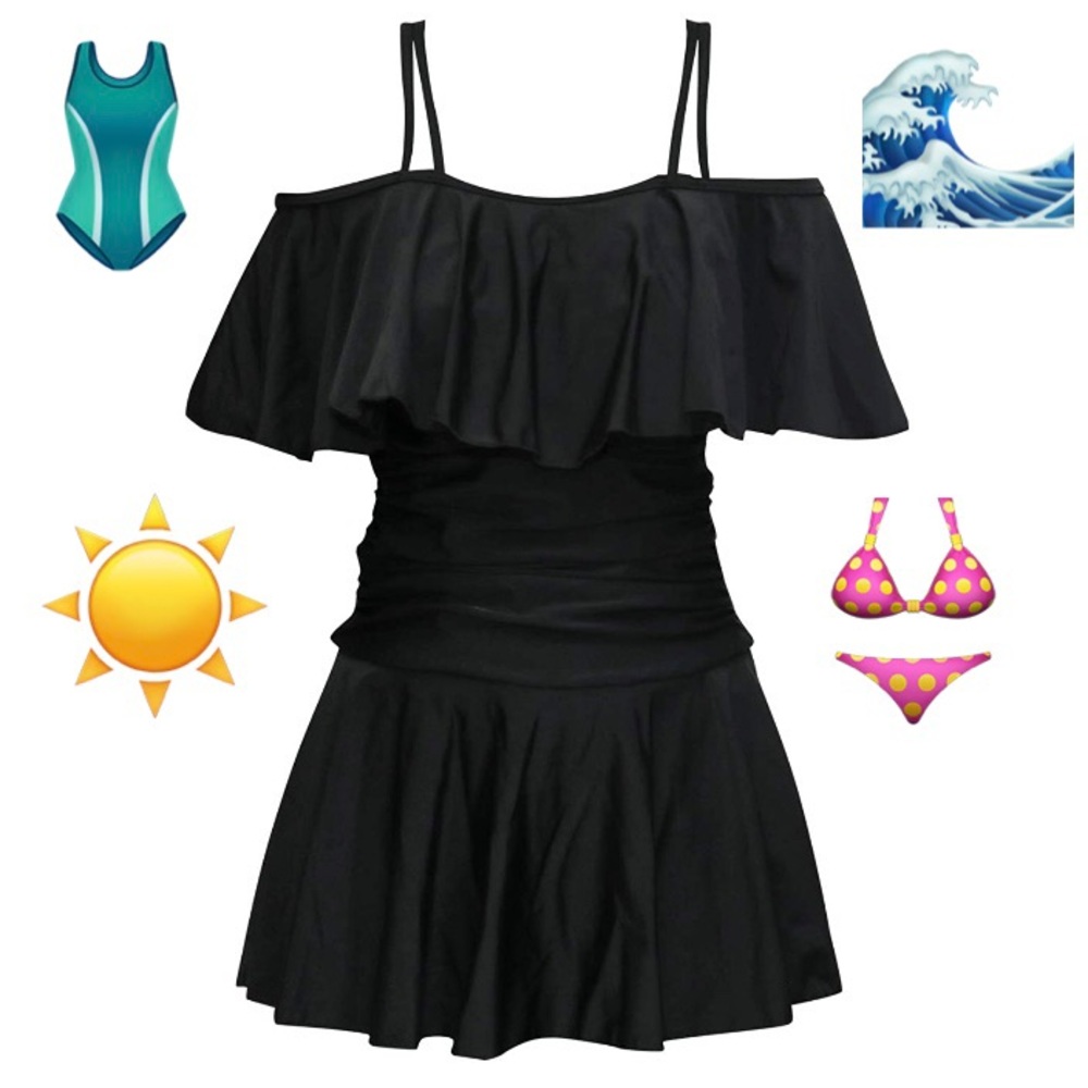🏊‍♀️🌊 SwimDress Ruffle Off-the-Shoulder OnePiece